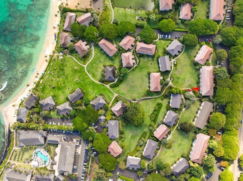 aerial view of kauai condo for sale