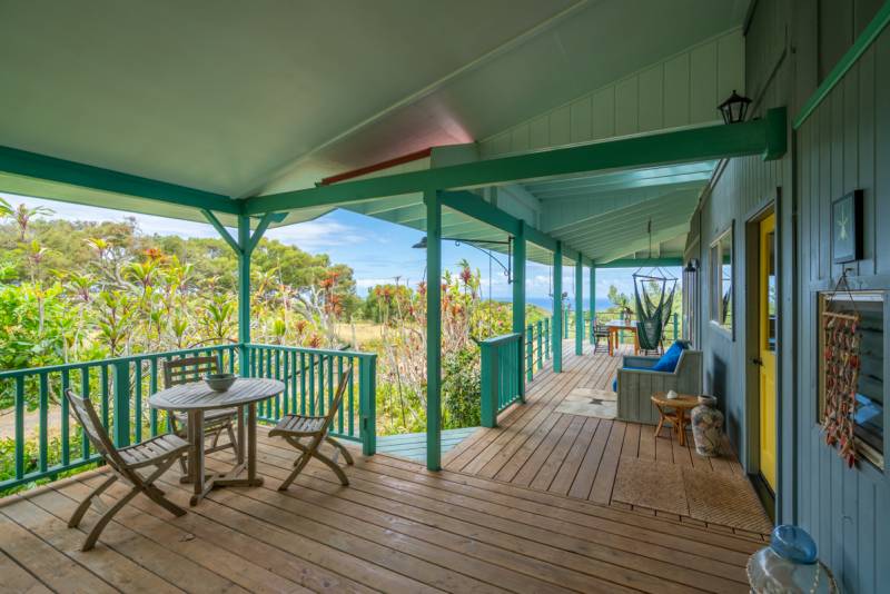 wraparound deck with ocean view on Hoea Rd listing