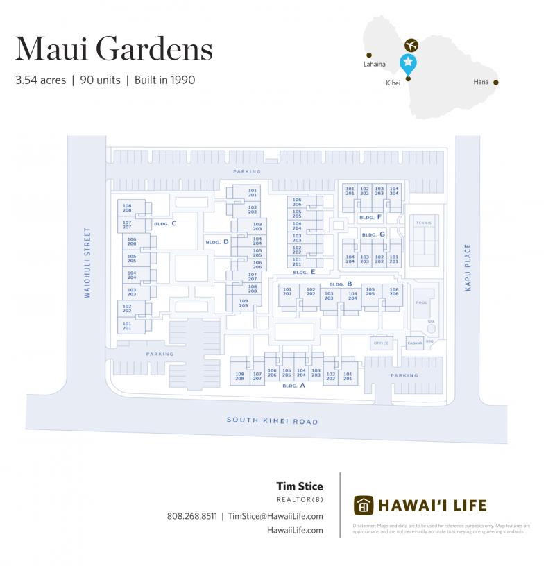 Maui Gardens Map