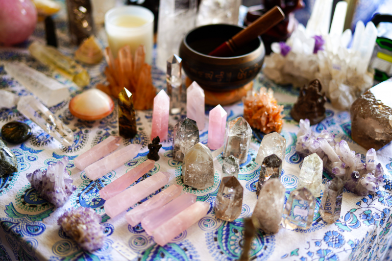 table of crystals