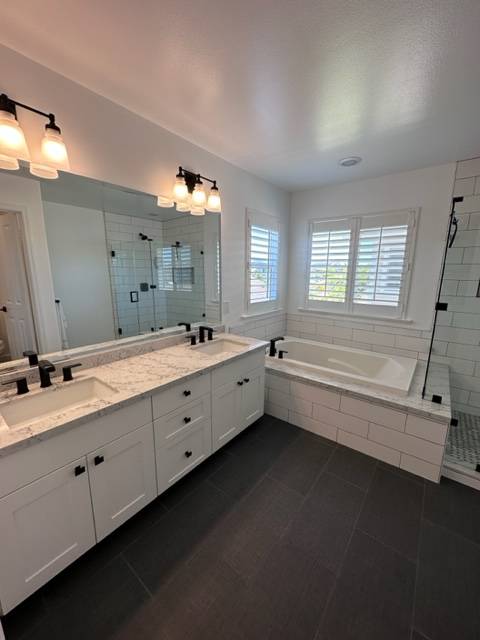 primary bathroom with double sinks