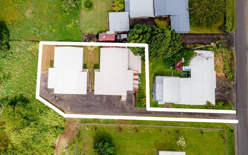 aerial view of two homes on one lots in hilo