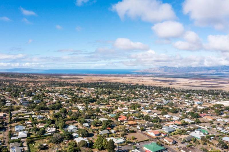 aerial view of pukalani maui neighborhood