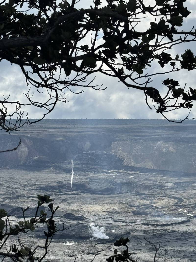 view of lava fields in volcano hawaii