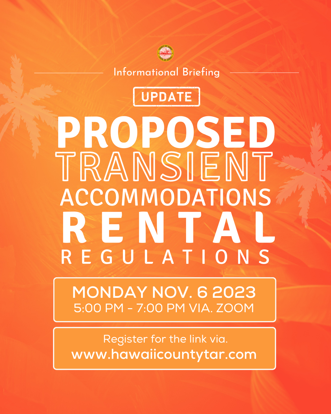 proposed transient accomodations rental regulation