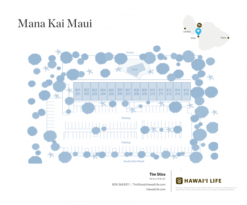 Mana Kai Maui Map