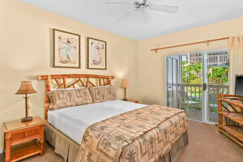 staged bedroom in kauai condo for sale