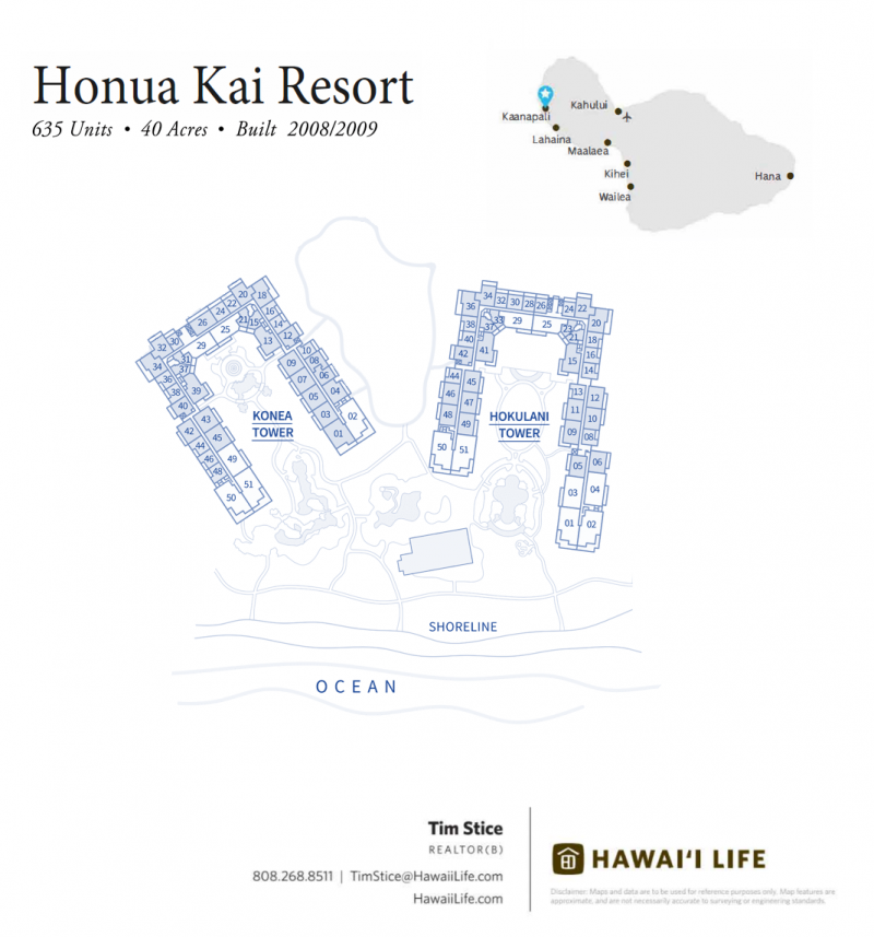 Honua Kai Resort Map