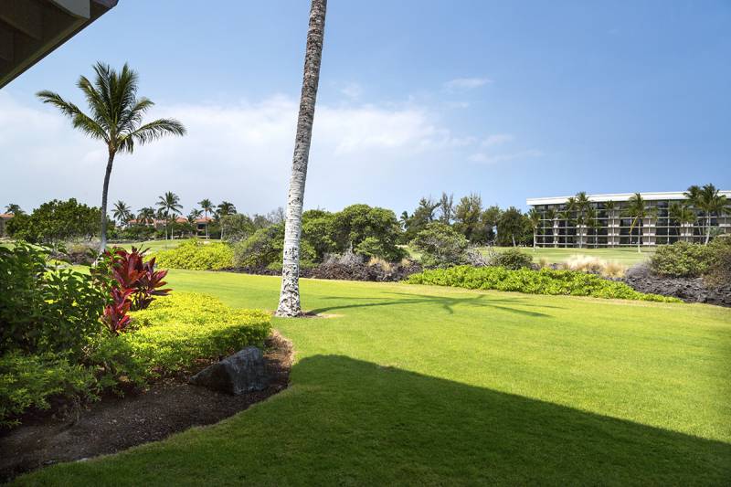 golf course view from halii kai condo on big island hawaii