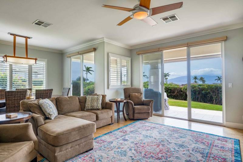 ocean views from living room of maui home