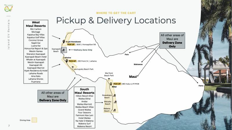 pickup and delivery locations