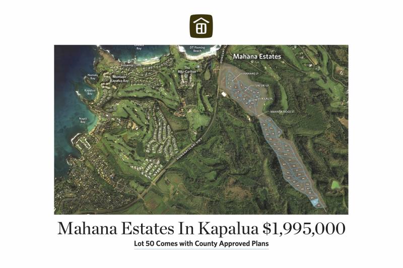 map of mahana estates in kapalua lot 50
