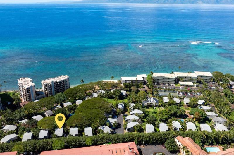 aerial view of lahaina maui condo near the ocean