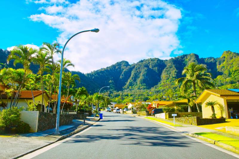 Residential area of Oahu Hawaii Kai
