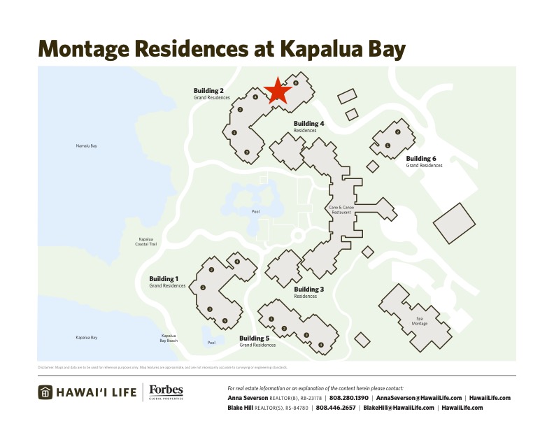 map of montage residences at kapalua bay