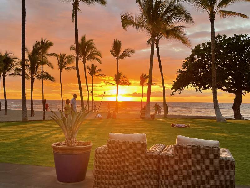 sunset at mauna lani resort big island hawaii