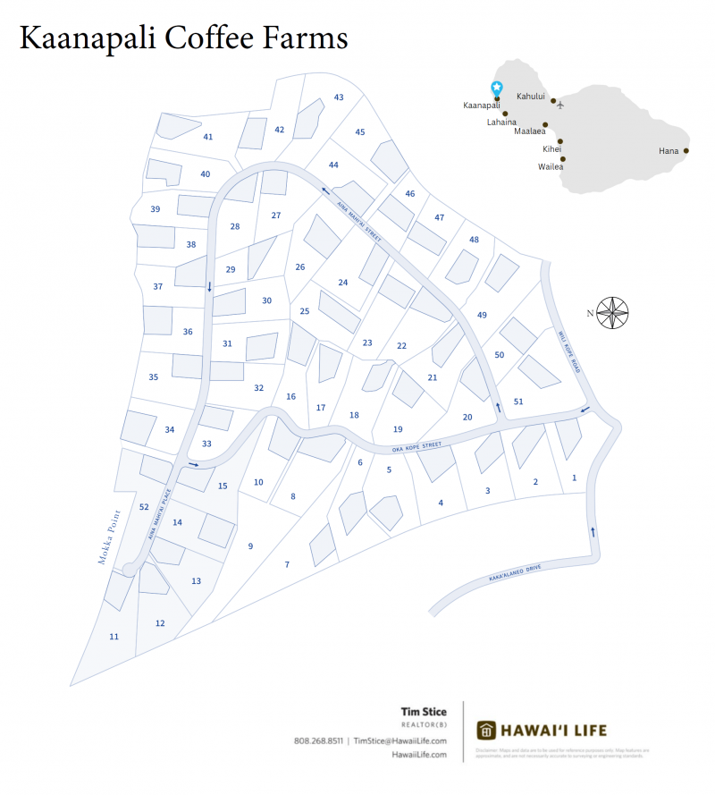 Kaanapali Coffee Farms Map