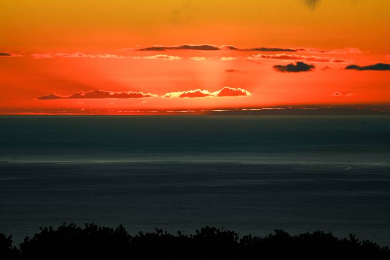 colorful south maui sunset over the ocean