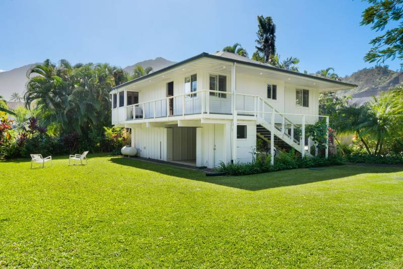 exterior white hanalei kauai house for sale