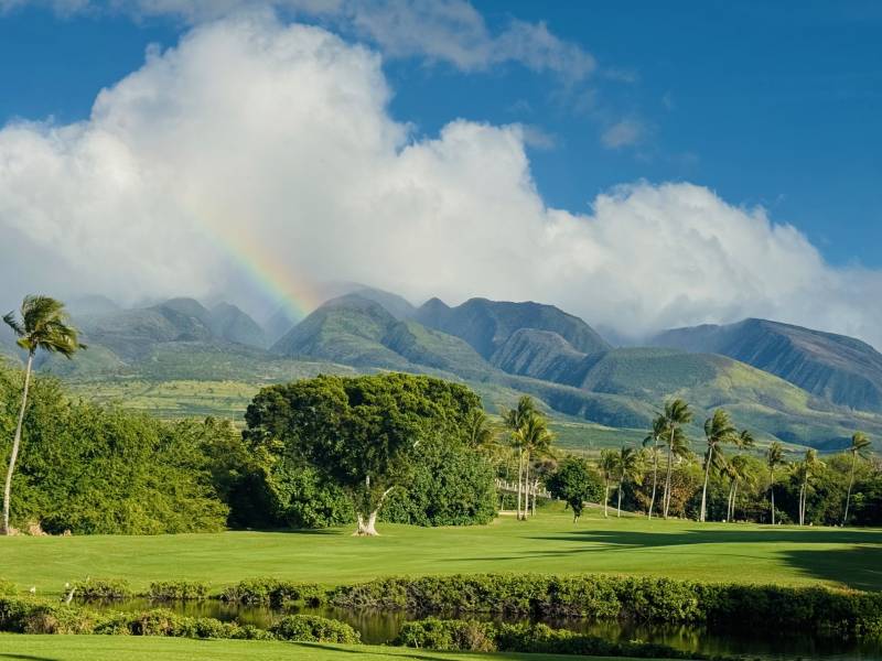 A beautiful rainbow over the Golf Course in Ka'anapali
