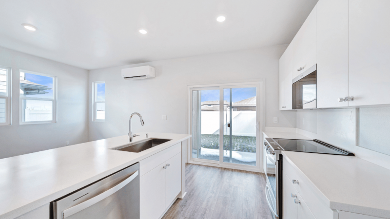 white kitchen in new construction home