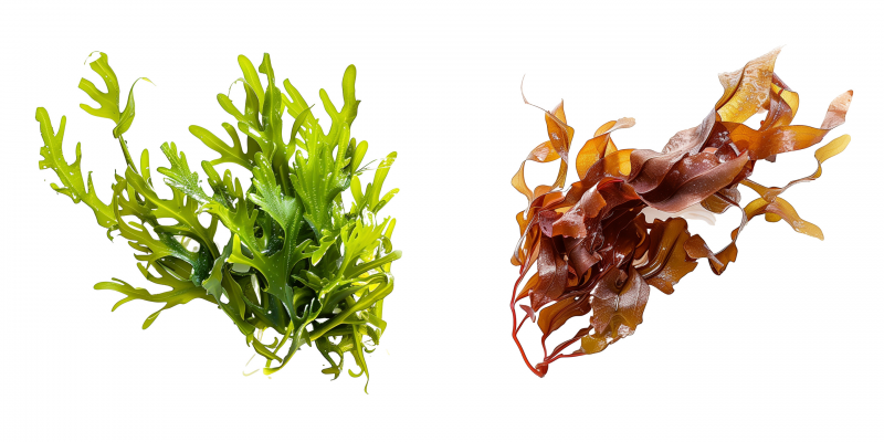 red and green seaweed