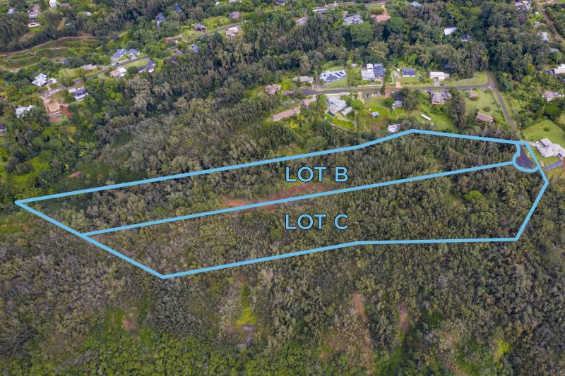 aerial view of Pupukea Oahu land for sale with lot lines