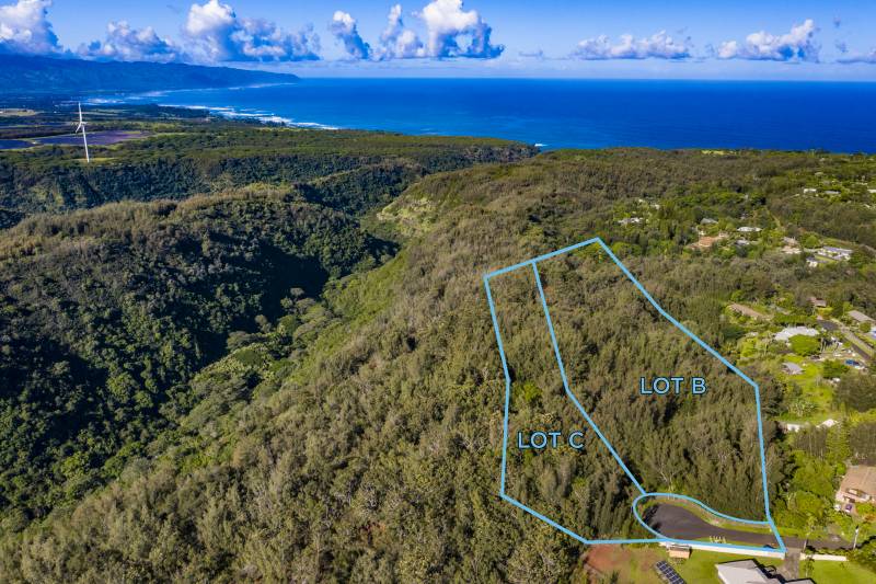 aerial view of land for sale on oahu north shore