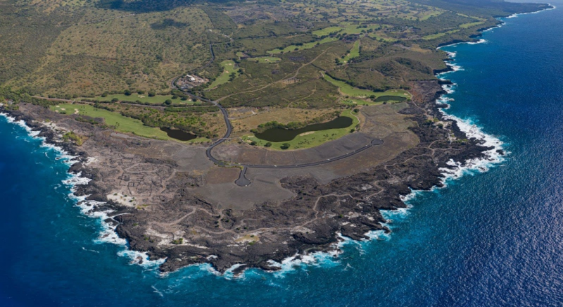 aerial view of hokulia luxury community on big island hawaii