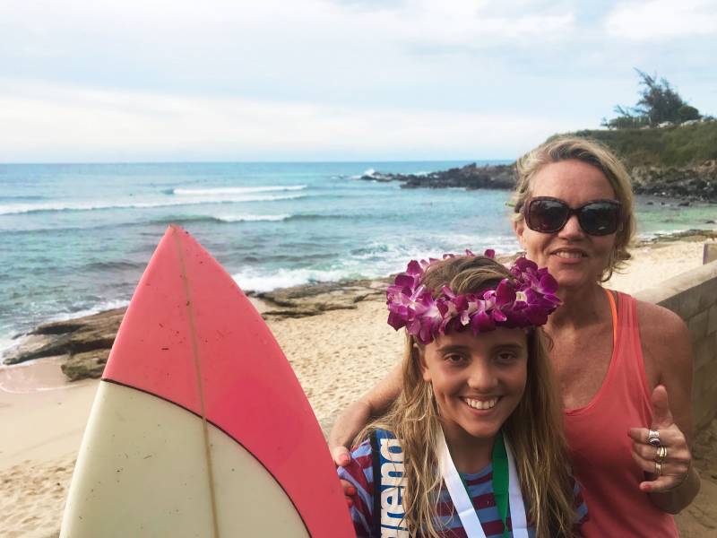 mother and daughter on maui beach