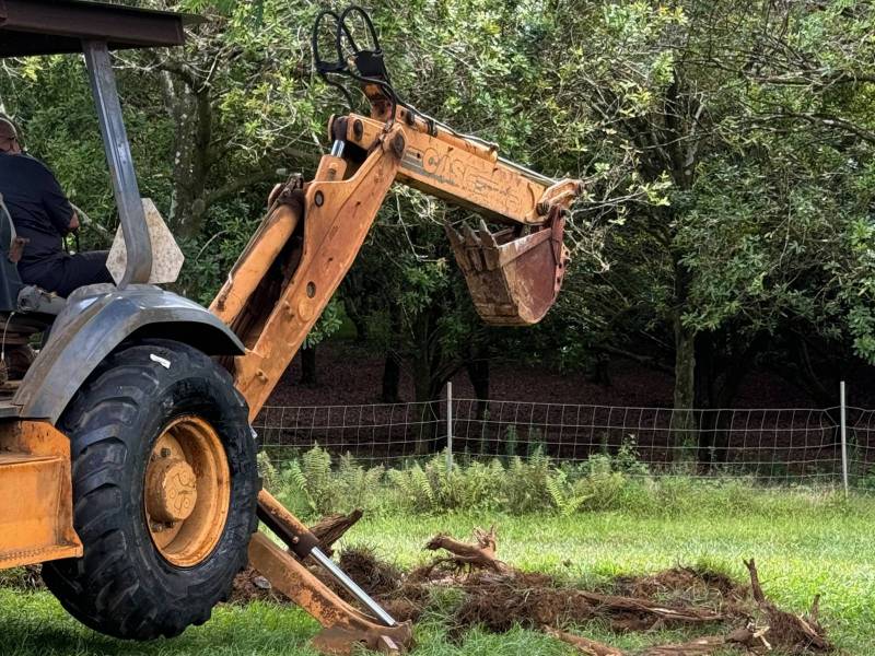 backhoe digging hole