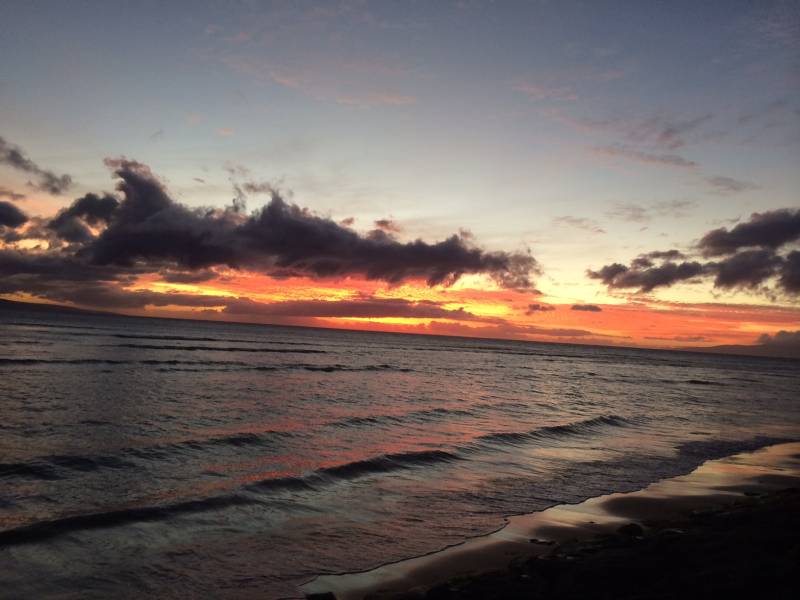 sunset on the beach in kihei maui