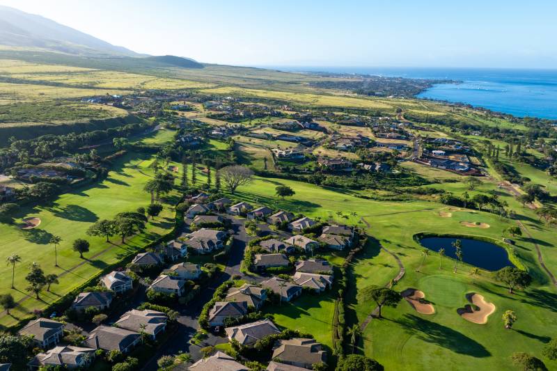 aerial view of kaanapali maui neighborhood