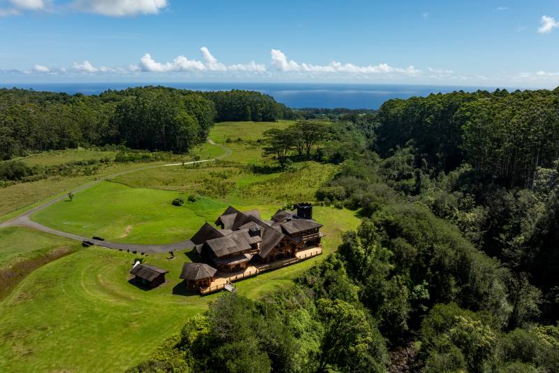 aerial view of big island hawaii ranch home for sale