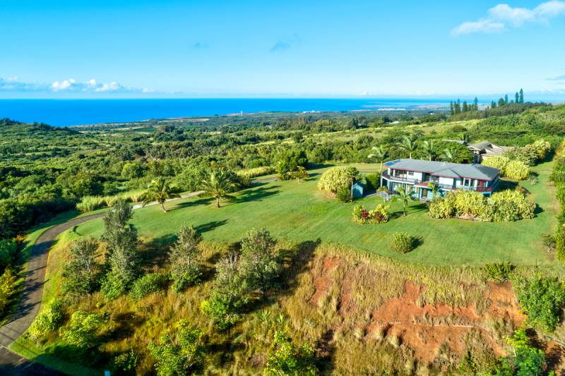 Pacific Ocean and South Shore Kauai views from June's Kahaleo acreage