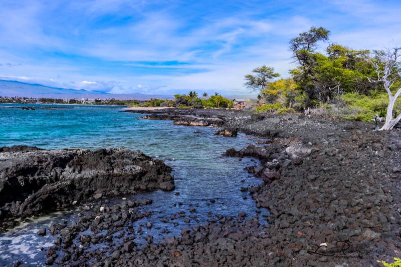 big island black rocky beach