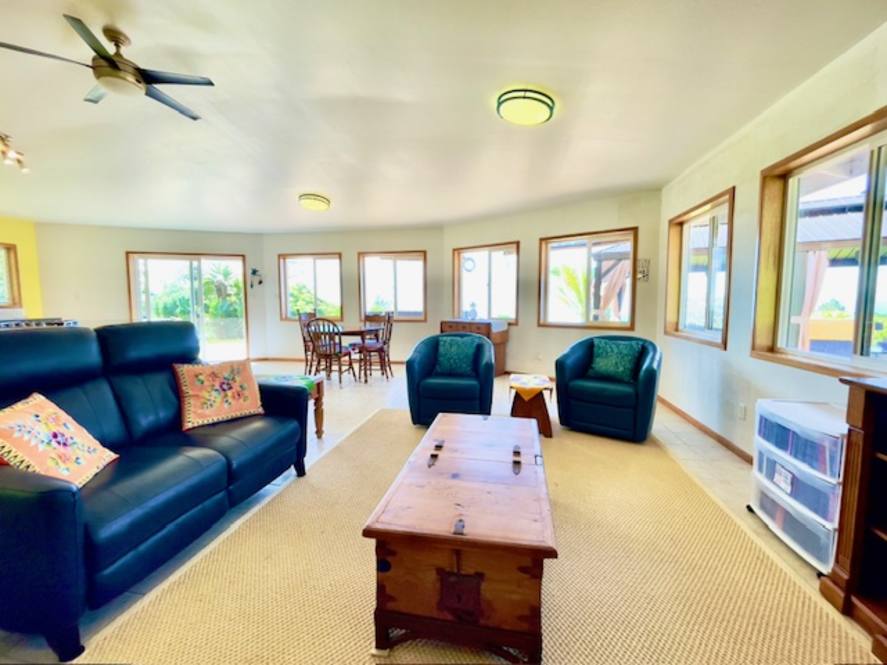 living space in rural big island home for sale