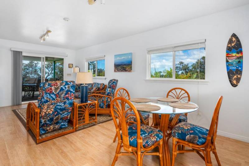 living and dining area in big island house for sale