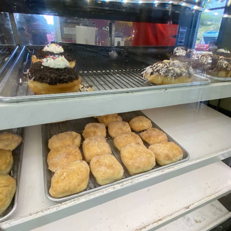 baked goods in case at big island hawaii bakery