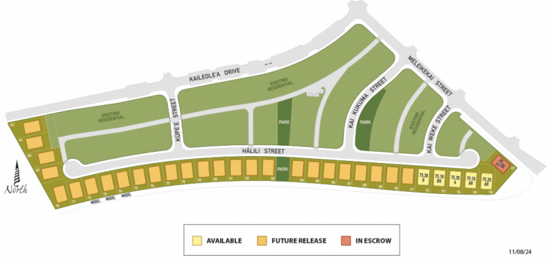 map of Kekainani lots in ewa beach oahu