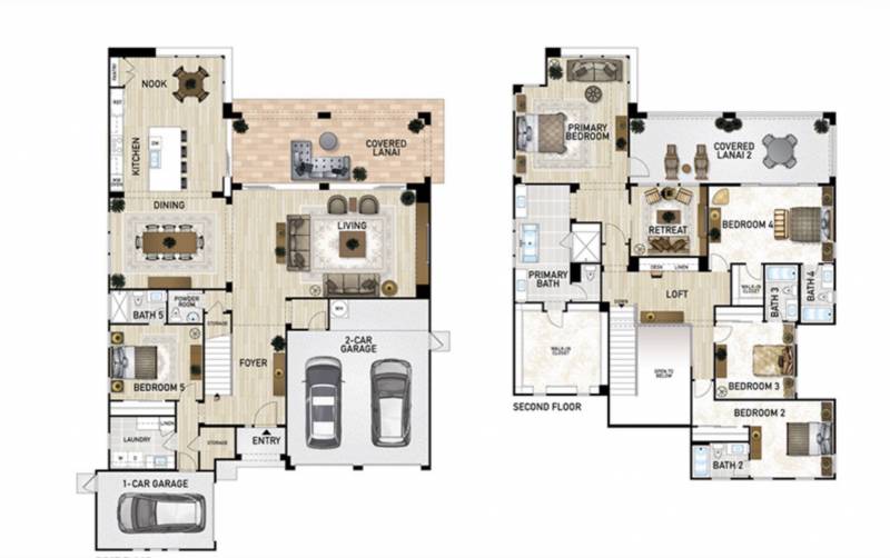 floorplan of two story home over 4000 sq ft