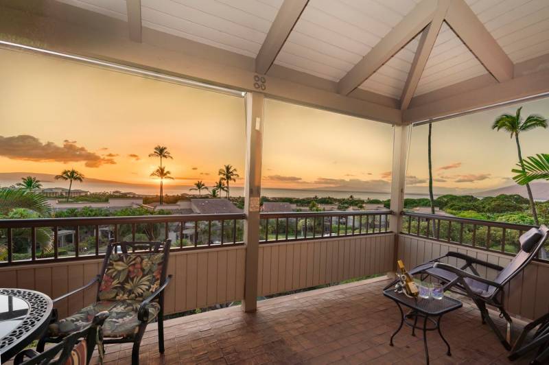 ocean view from covered lanai in maui condo for sale