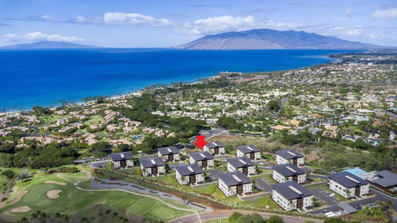 aerial view of lai loa wailea condo for sale