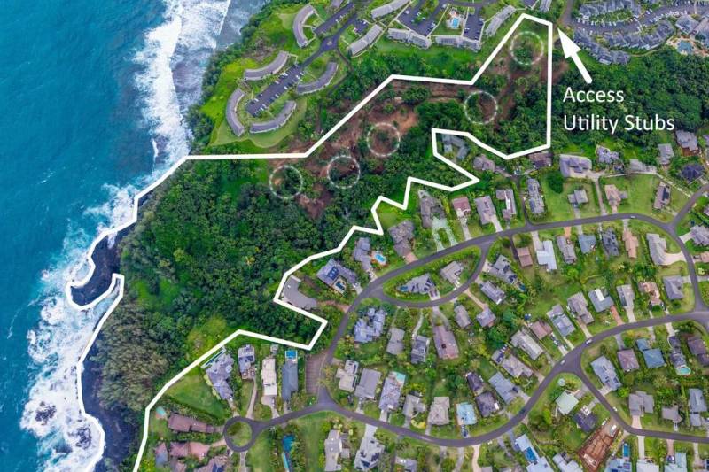 direct overhead view of kauai land for sale with lot lines