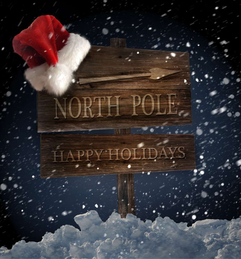 arrow pointing to north pole