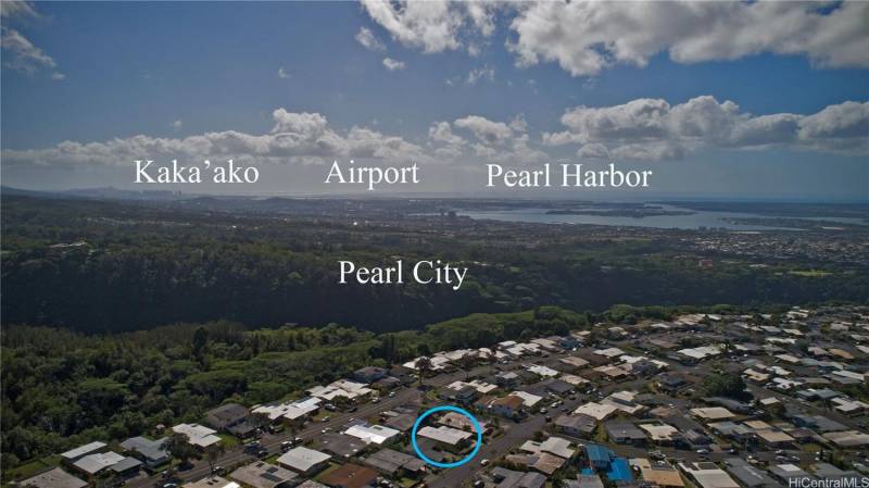 aerial view of oahu house for sale