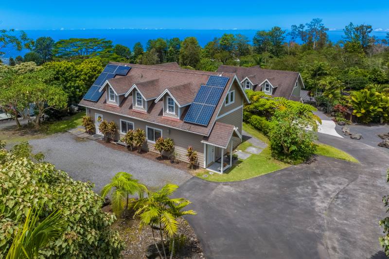 large home with solar panels on big island hawaii for sale