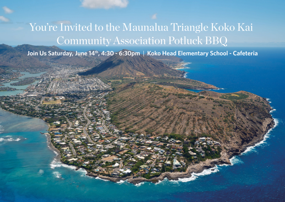 youre invited to the maunalua triangle koko kai community association potluck bbq