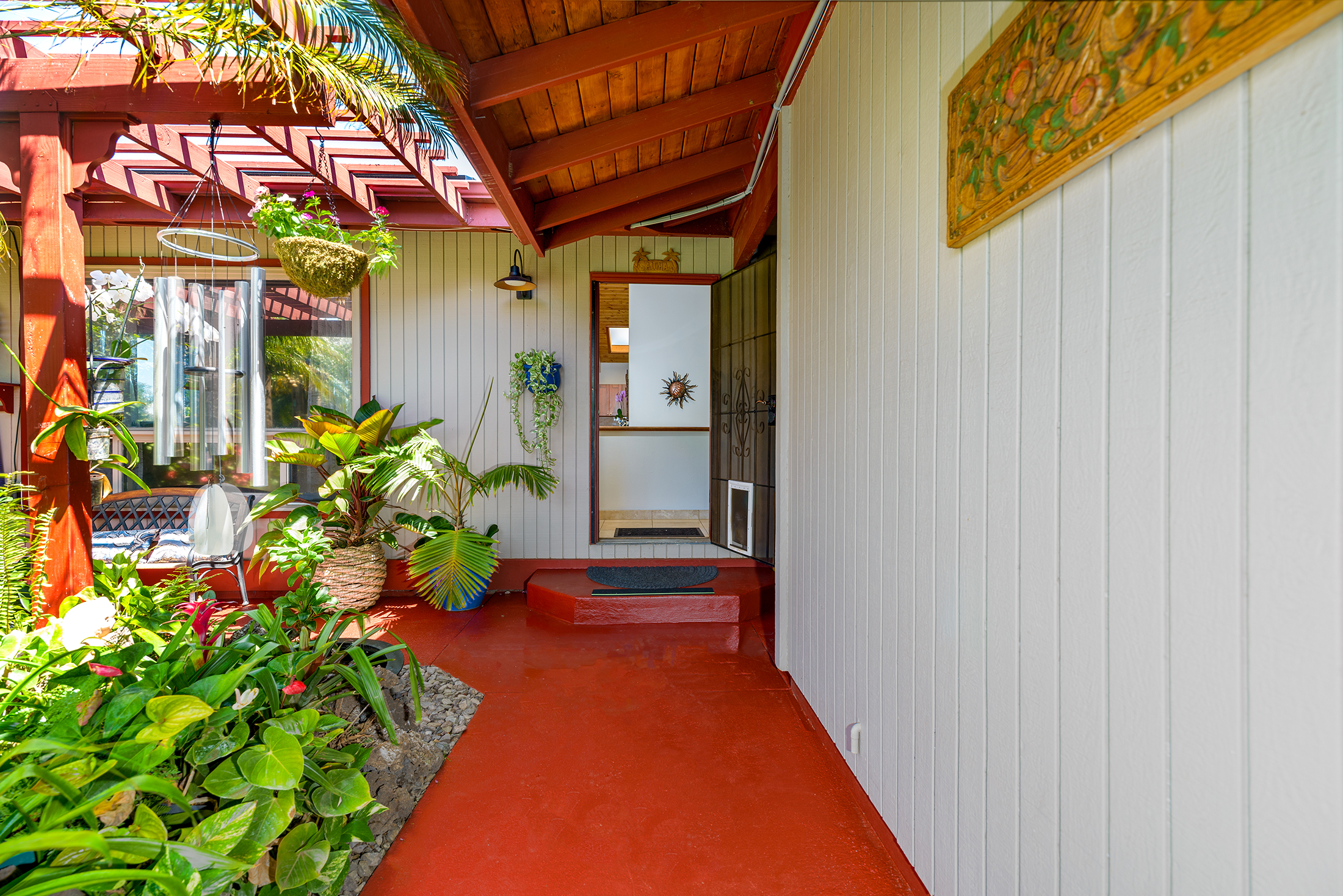 Paakea house entrance, freshly painted