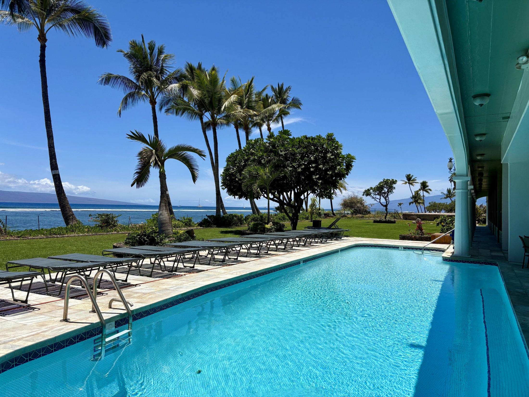 oceanfront pool at lahaina shores condos